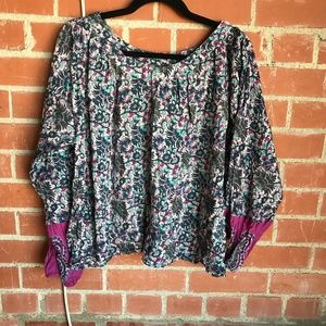 Free when bundled-Naf Naf boho floral lightweight peasant blouse